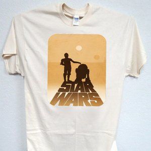 STAR WARS DROIDS, R2D2, CP3O, COOL MENS TEE T-53